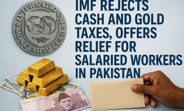 IMF Rejects Cash and Gold Taxes, Offers Relief for Salaried Class in Pakistan